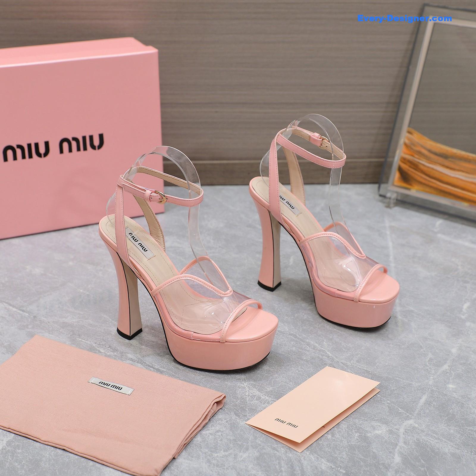 miumiu transparent film high heels