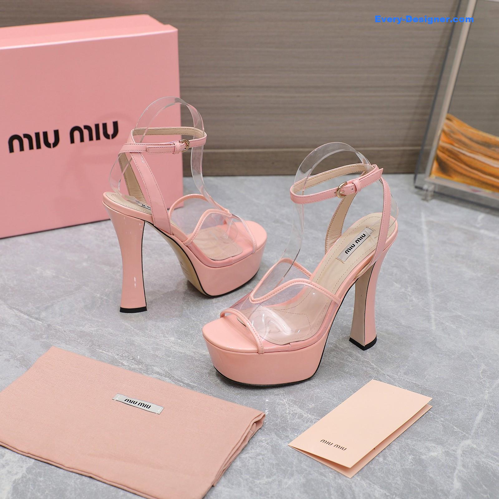 M1um1u transparent film high heels
