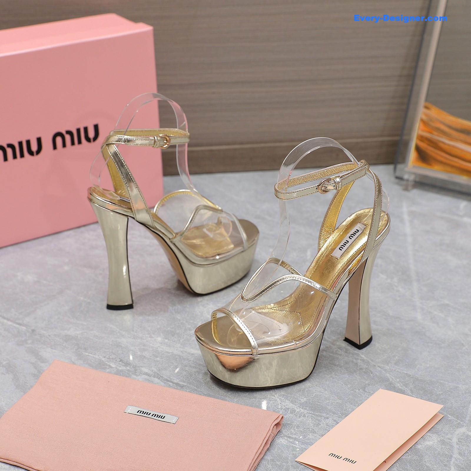 M1um1u transparent film high heels