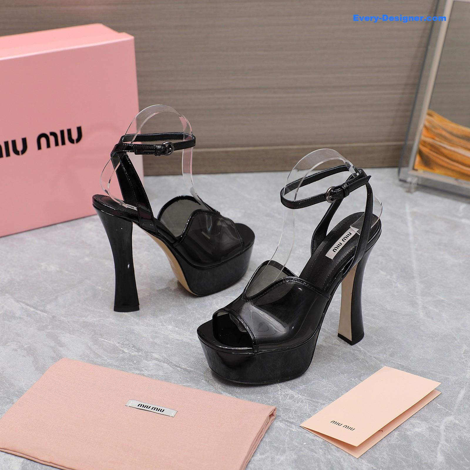 M1um1u transparent film high heels