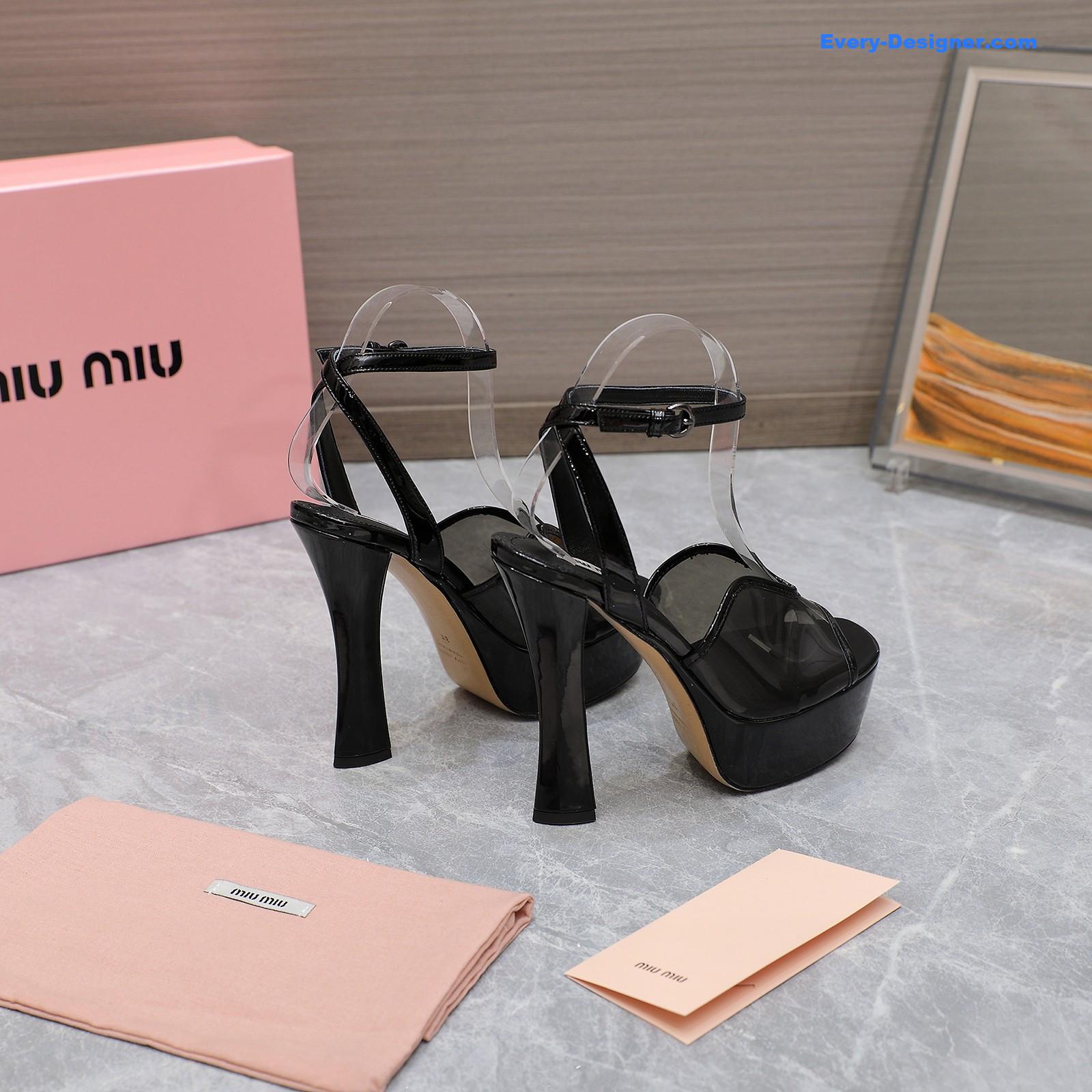M1um1u transparent film high heels