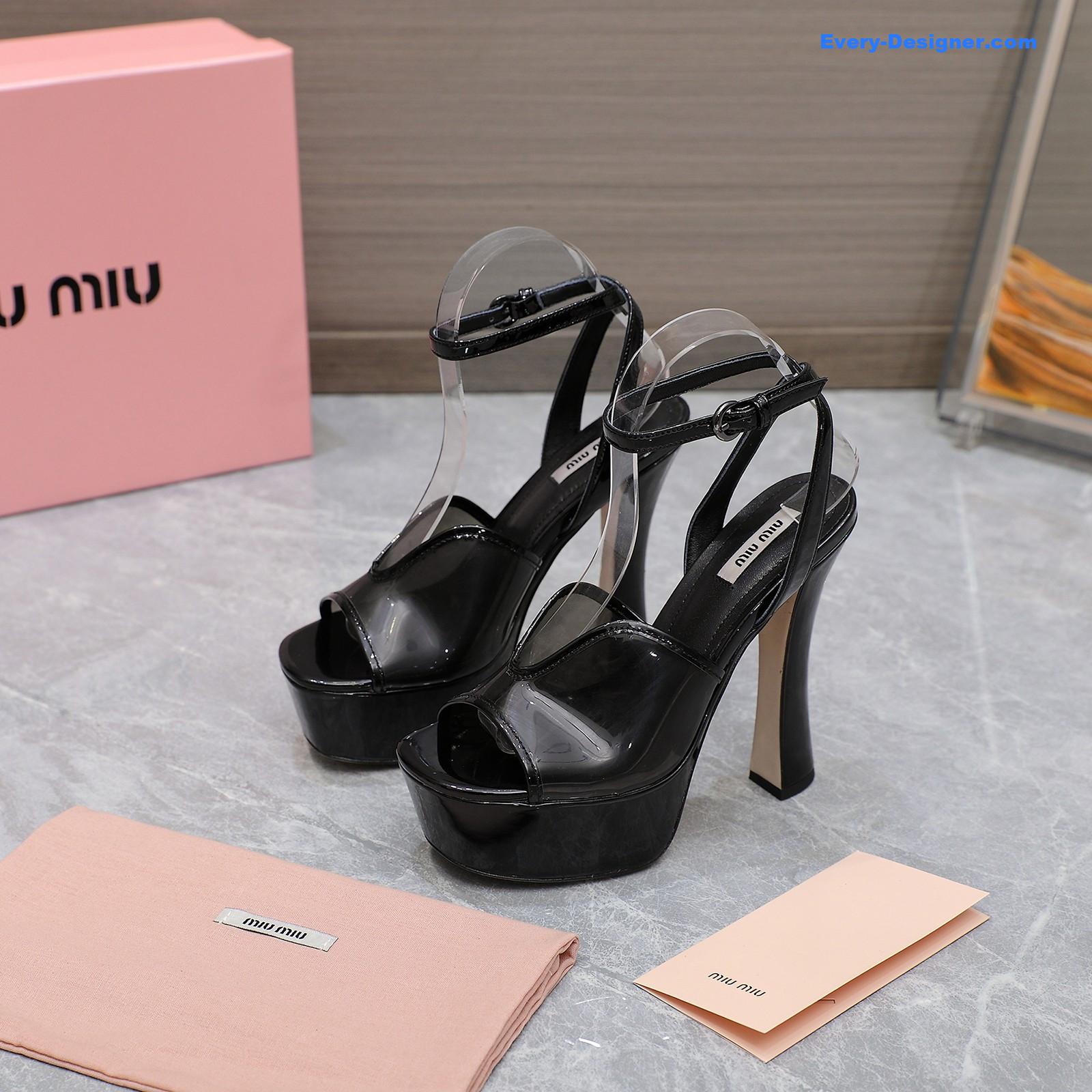 M1um1u transparent film high heels