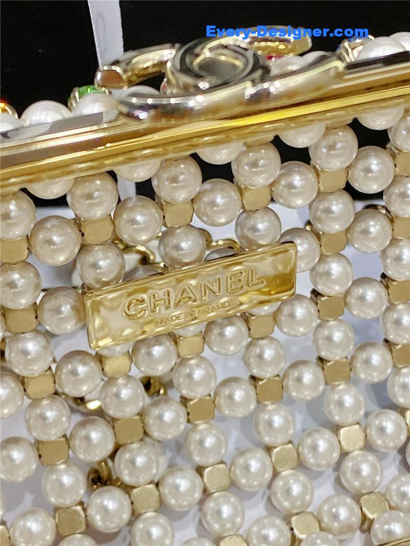 Ch**el glass pearl gem evening bag