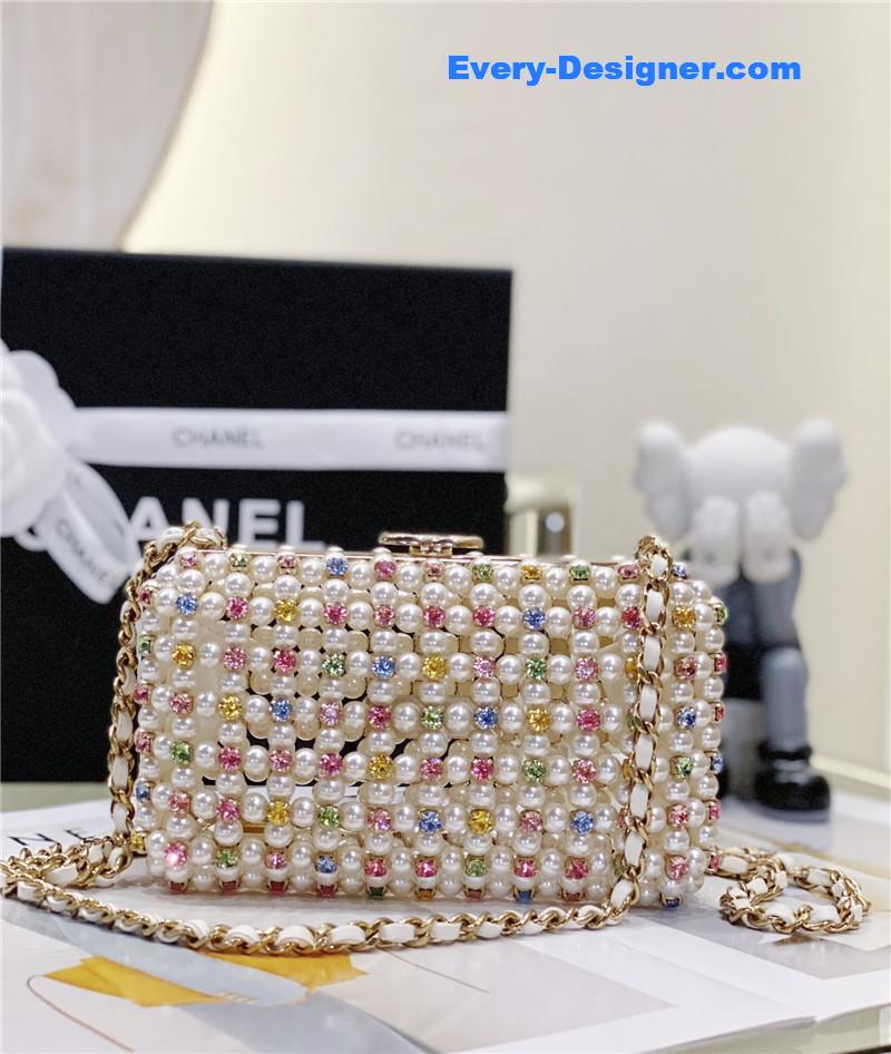 Ch**el glass pearl gem evening bag
