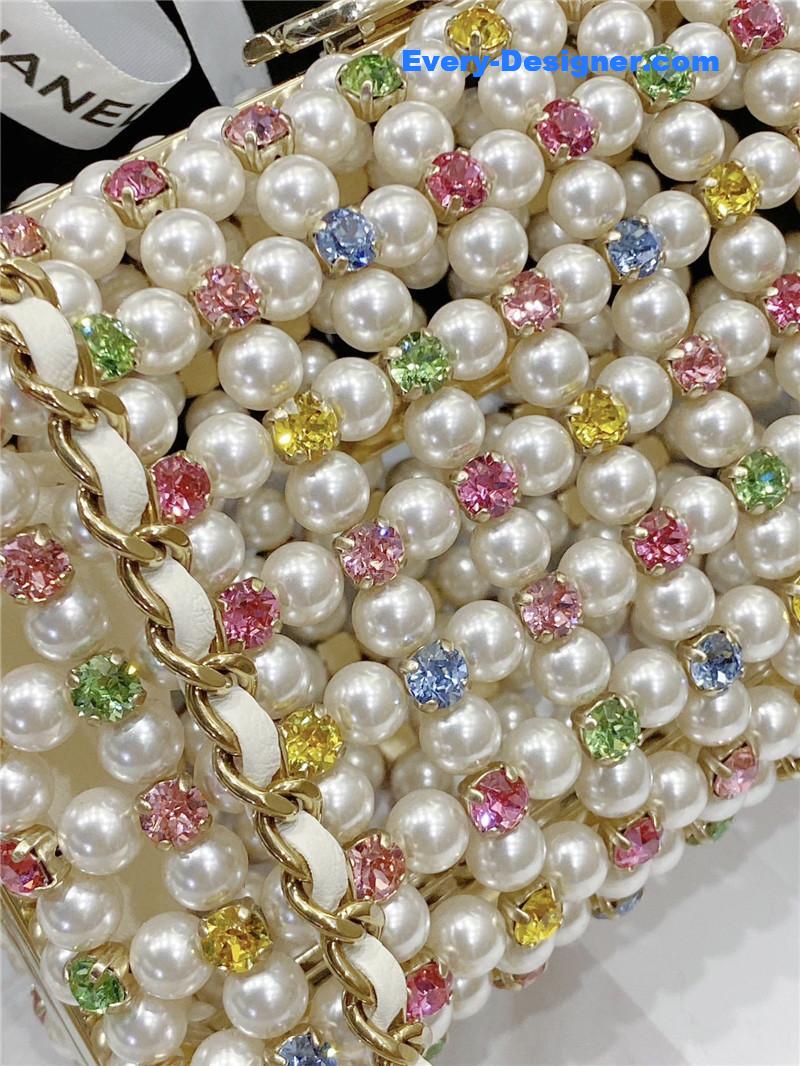 Ch**el glass pearl gem evening bag