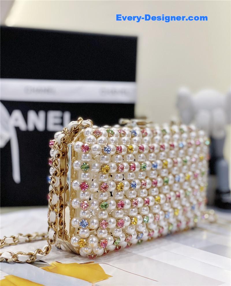 Ch**el glass pearl gem evening bag