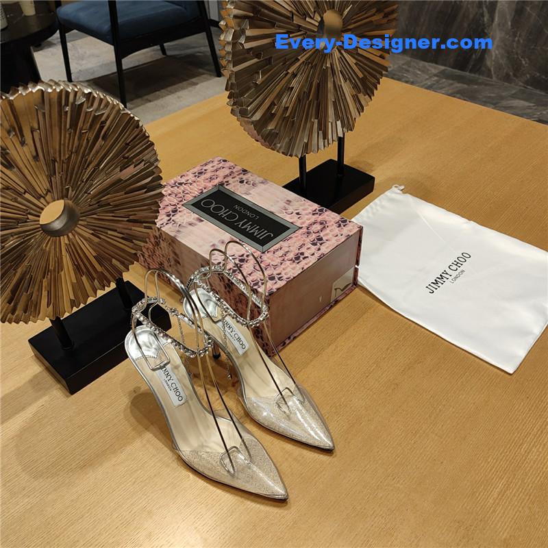 Jimmy Choo Crystal Chain Heeled Sandals