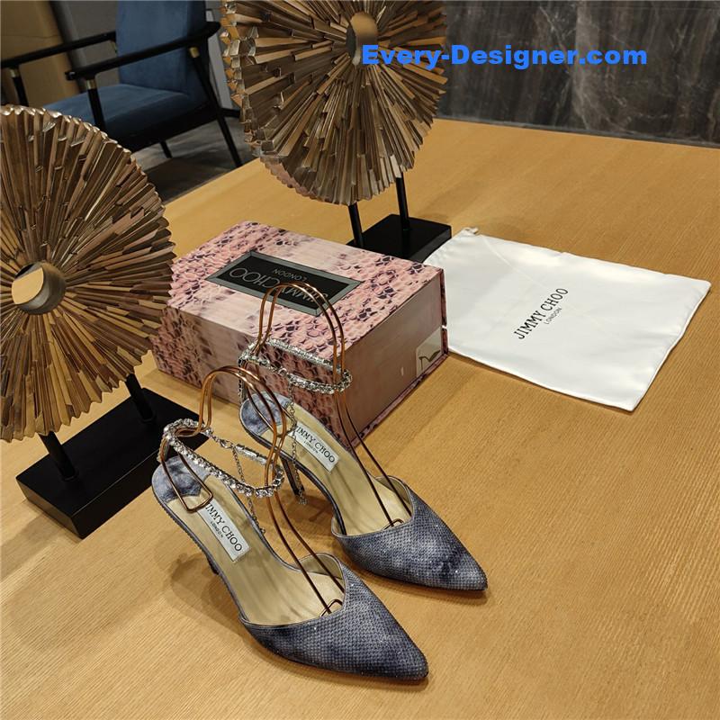 Jimmy Choo Crystal Chain Heeled Sandals