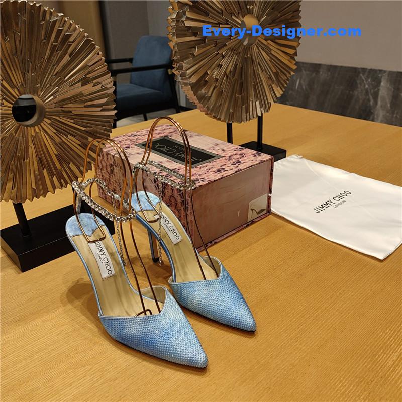 Jimmy Choo Crystal Chain Heeled Sandals