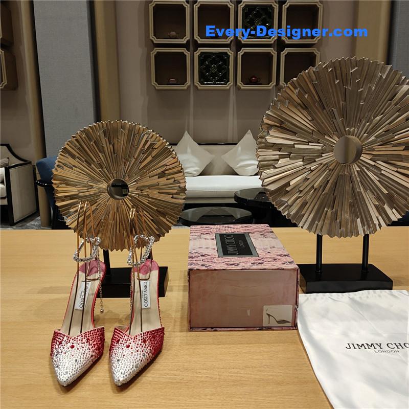 J1m*y Ch00 crystal chain heeled sandals