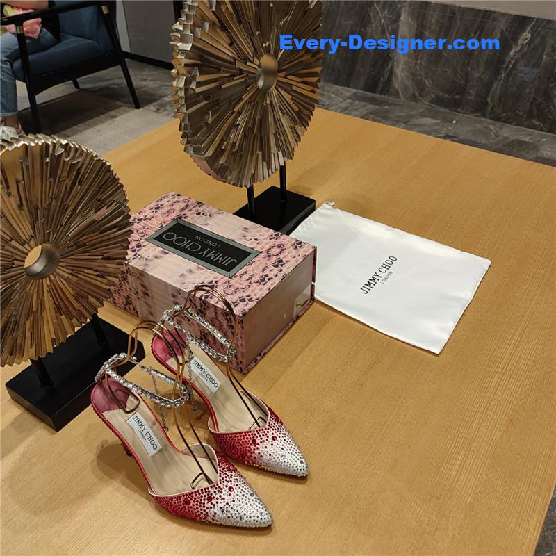 Jimmy Choo Crystal Chain Heeled Sandals