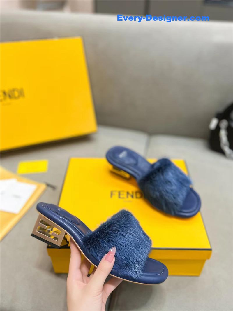 F**di new mink fur slippers