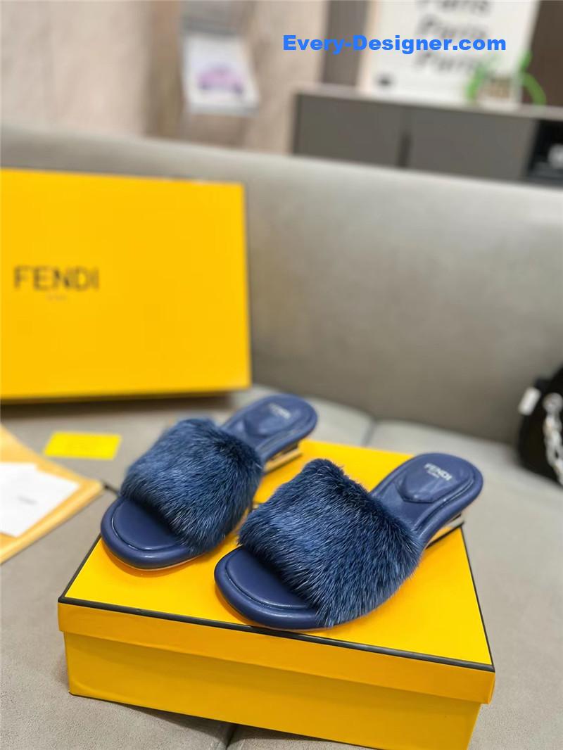 fendi new mink fur slippers