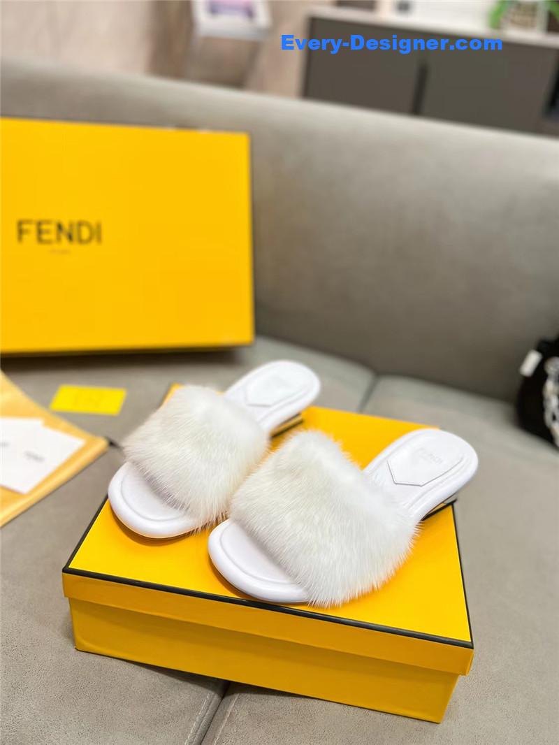 fendi new mink fur slippers