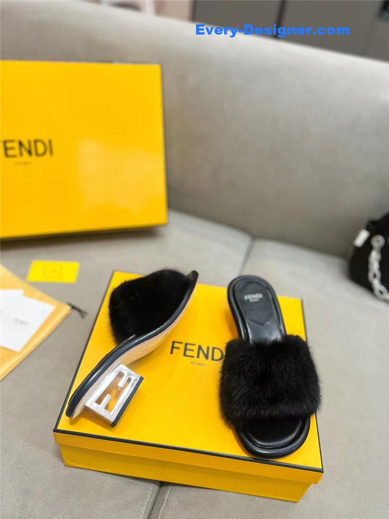 fendi new mink fur slippers