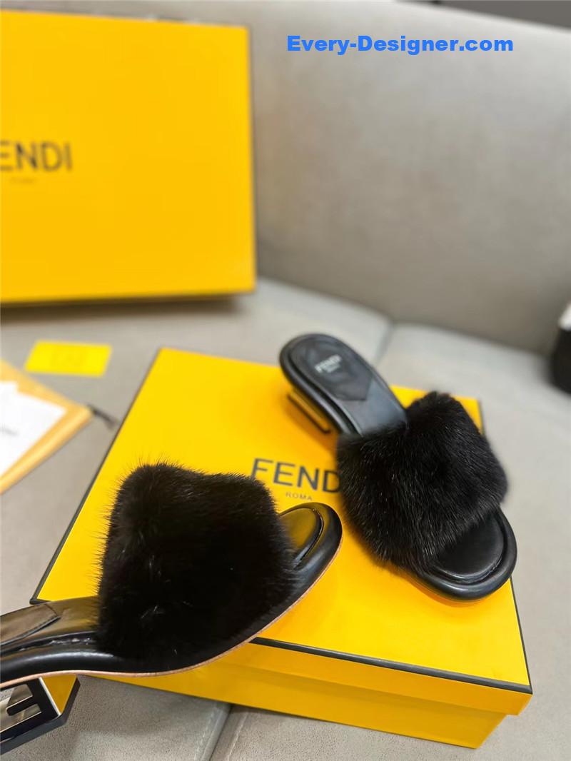 fendi new mink fur slippers