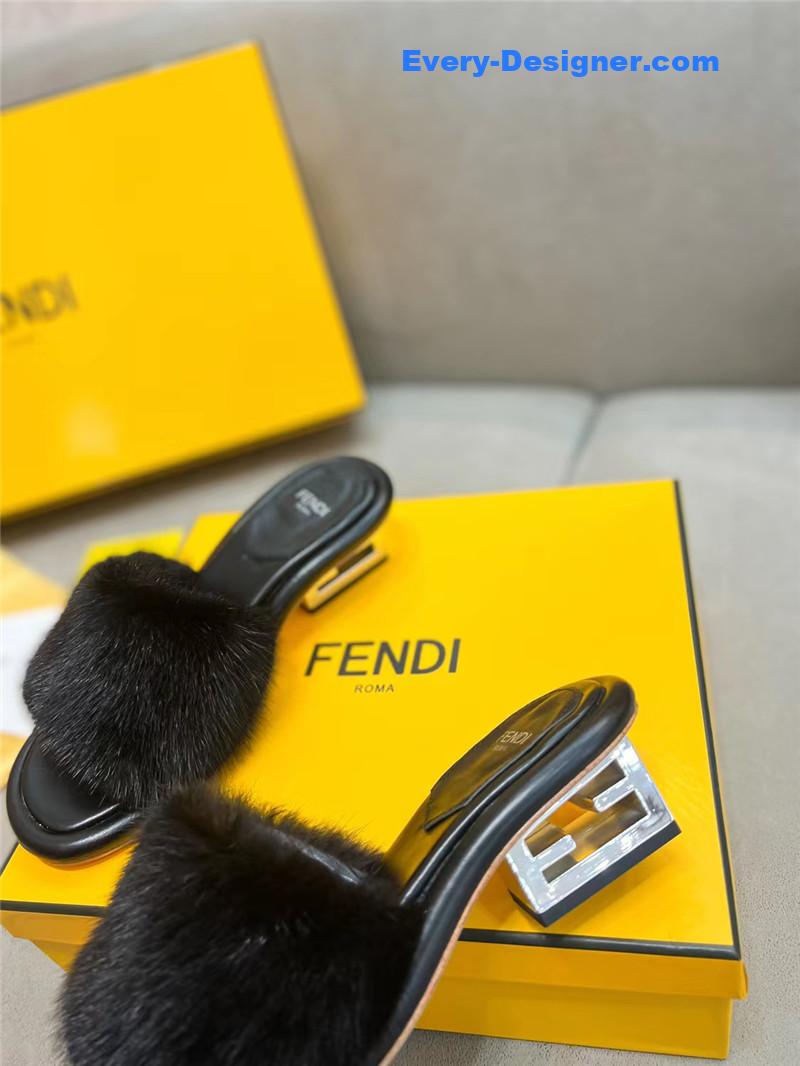 fendi new mink fur slippers