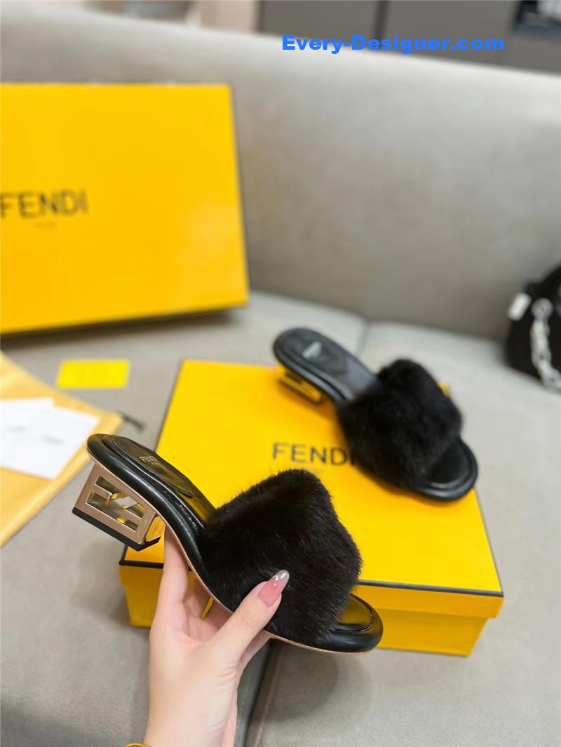 fendi new mink fur slippers