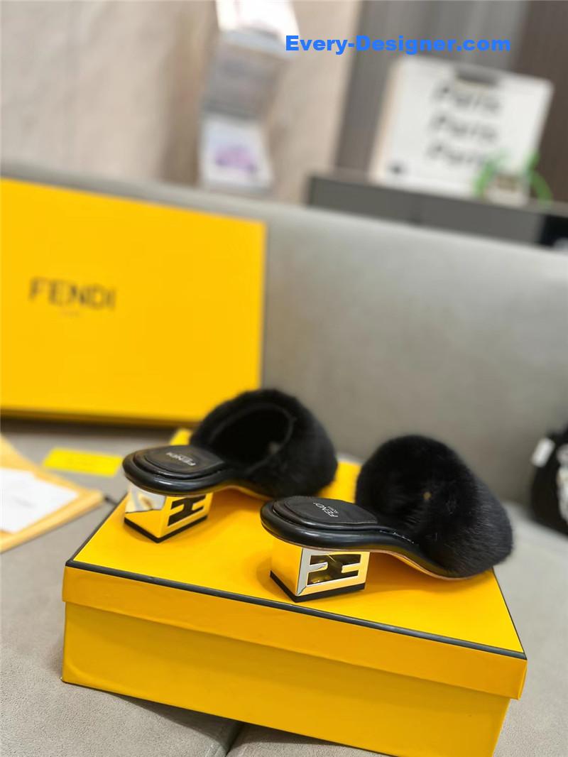 fendi new mink fur slippers