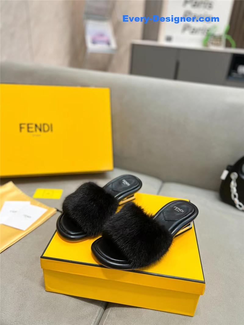 fendi new mink fur slippers