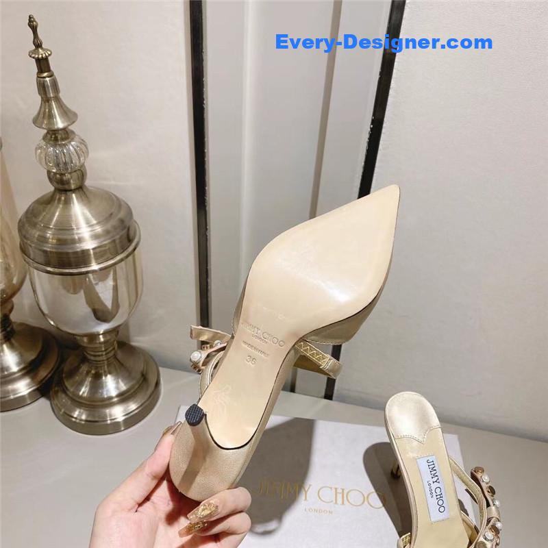 J1m*y Ch00 bow high heel sandals slippers