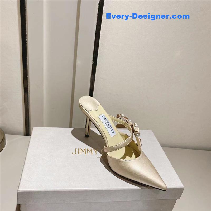 J1m*y Ch00 bow high heel sandals slippers