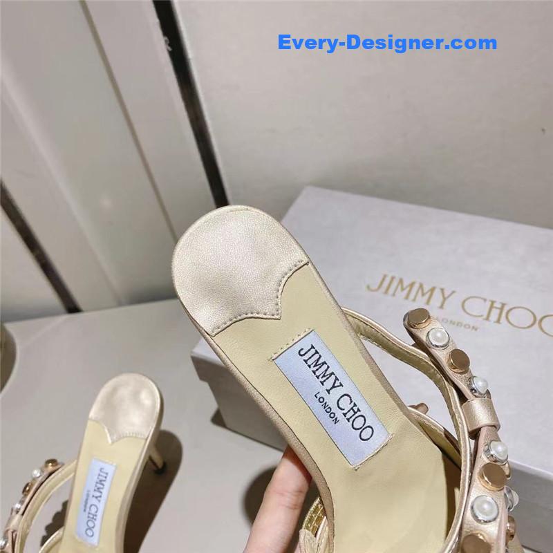 J1m*y Ch00 bow high heel sandals slippers
