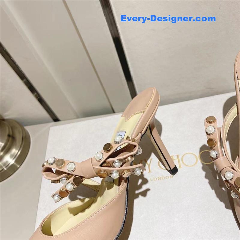 J1m*y Ch00 bow high heel sandals slippers