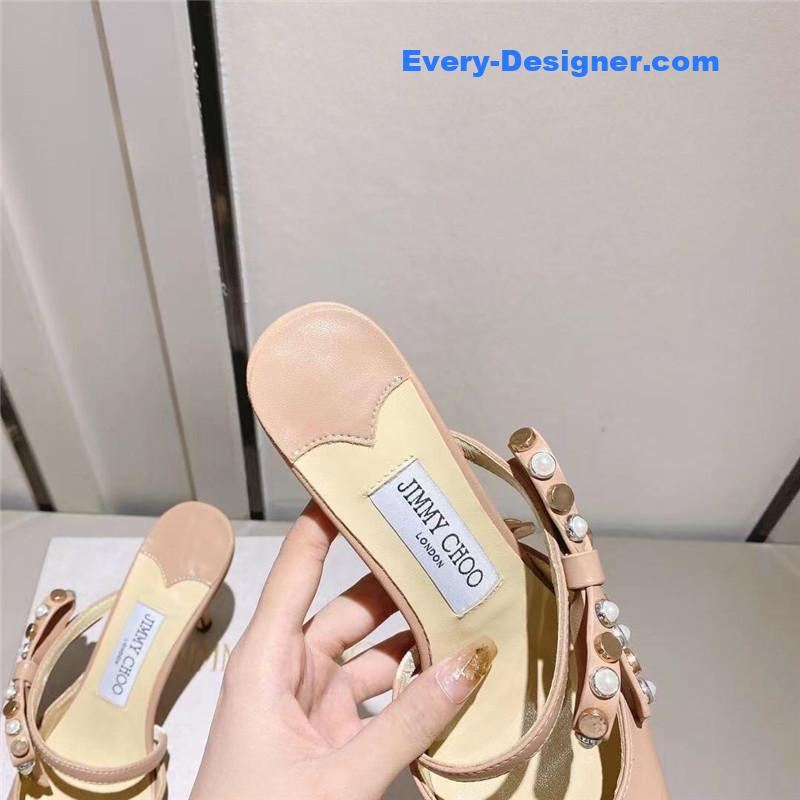 J1m*y Ch00 bow high heel sandals slippers