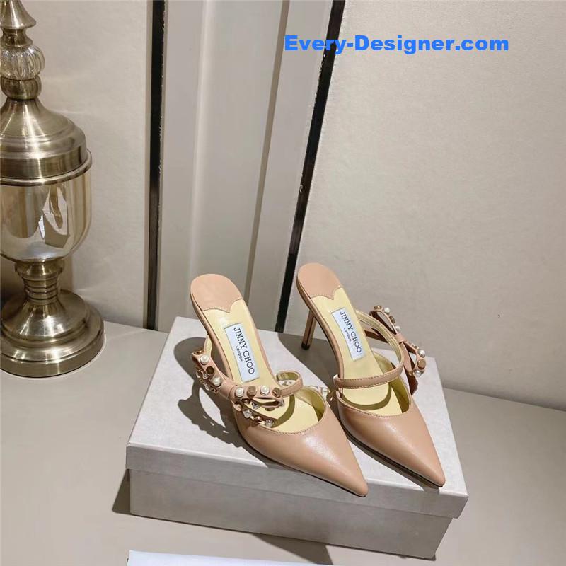 Jimmy Choo Bow High Heel Sandals Slippers