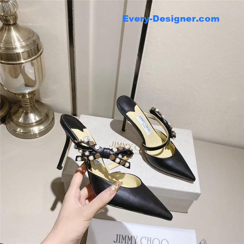 Jimmy Choo Bow High Heel Sandals Slippers