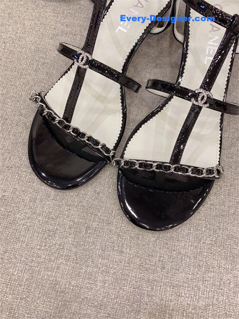 CC new chain chunky heel sandals