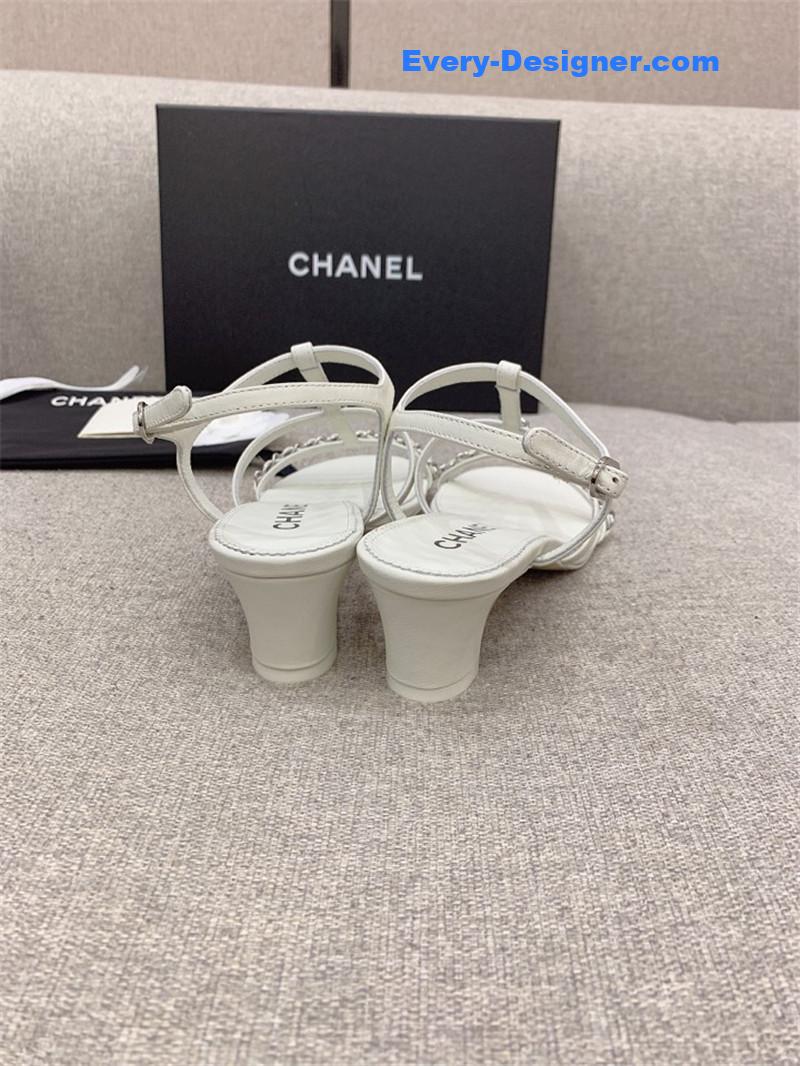 CC new chain chunky heel sandals