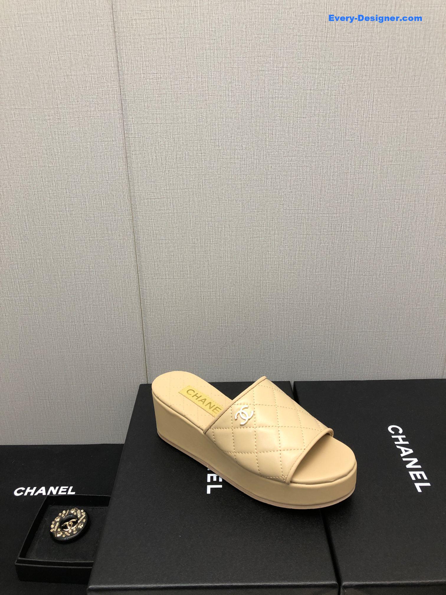 CC rubber outsole high imitation water platform slippers