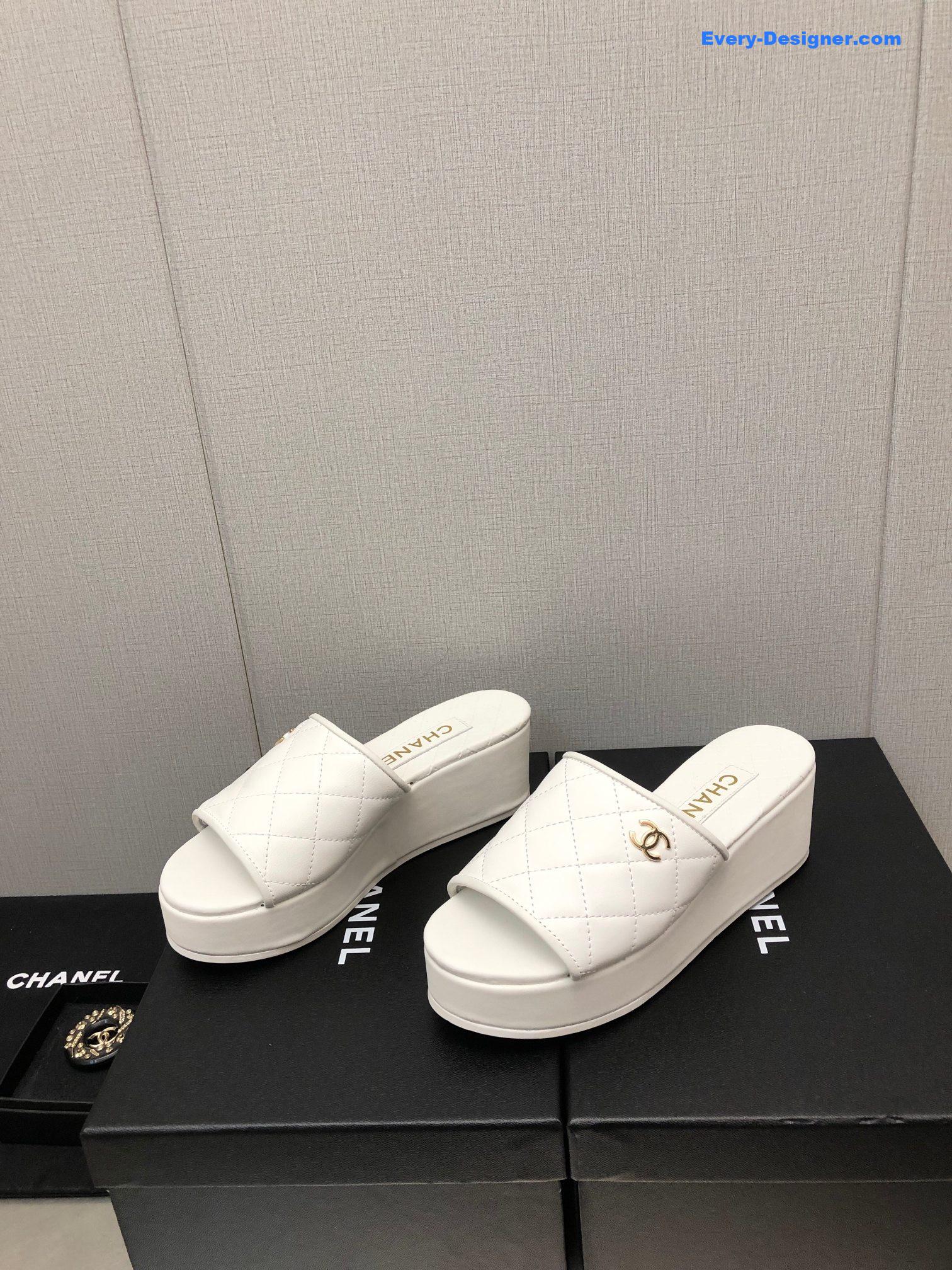 CC rubber outsole high imitation water platform slippers