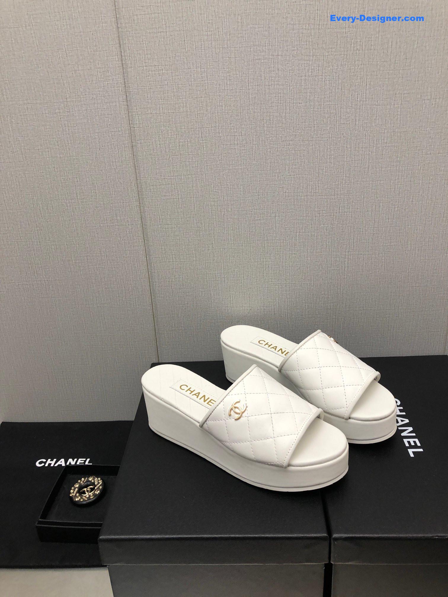 CC rubber outsole high imitation water platform slippers