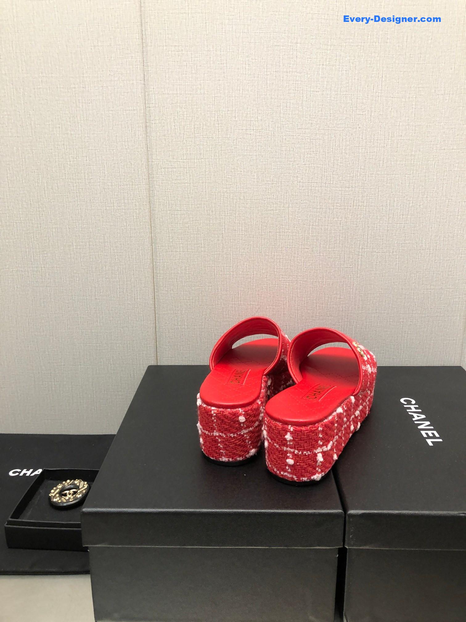 CC rubber outsole high imitation water platform slippers