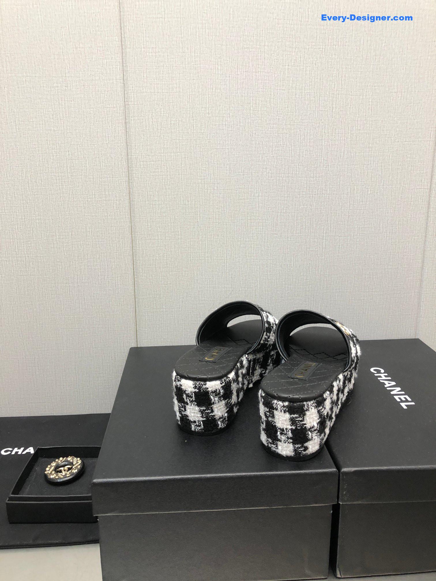 CC rubber outsole high imitation water platform slippers