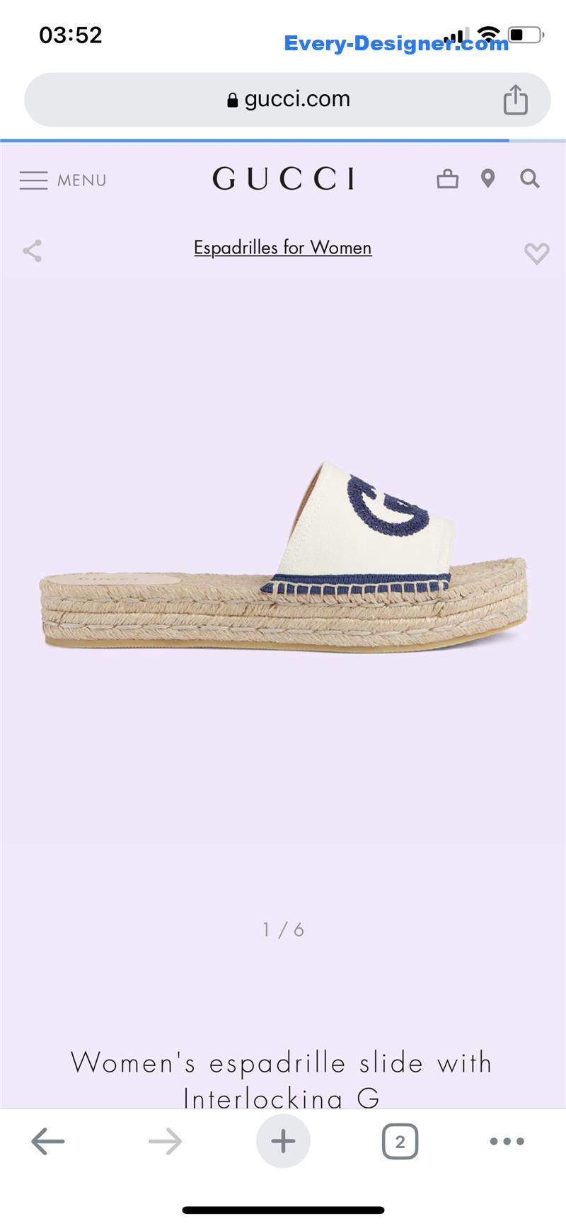 Gucci espadrille slippers
