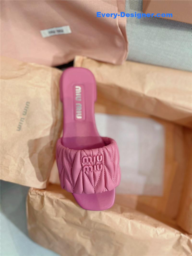 miumiu slipper sandals in crinkled nappa