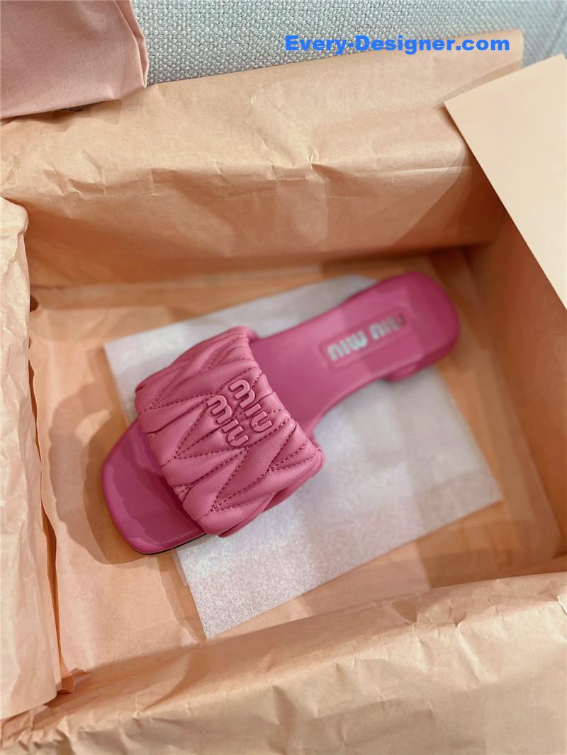 miumiu slipper sandals in crinkled nappa