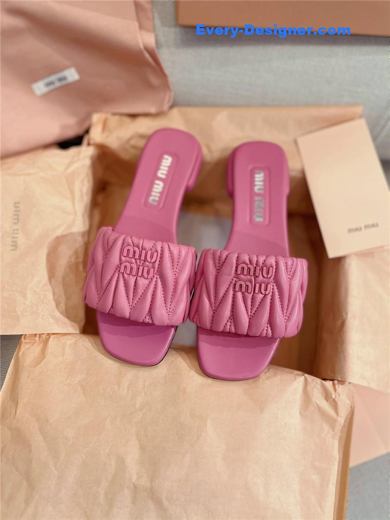 miumiu slipper sandals in crinkled nappa