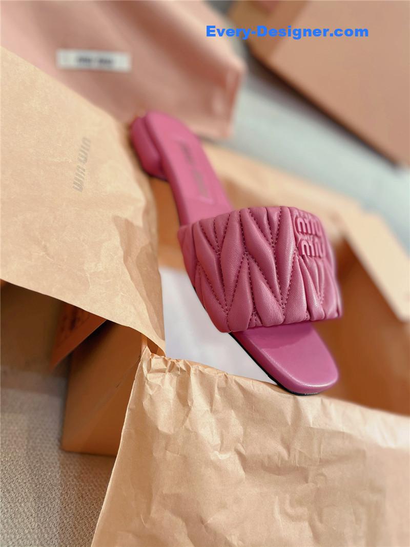 miumiu slipper sandals in crinkled nappa