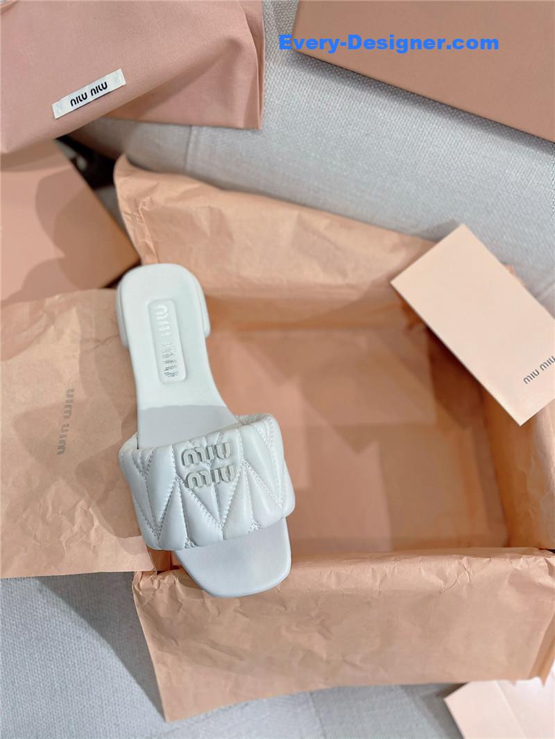 miumiu slipper sandals in crinkled nappa