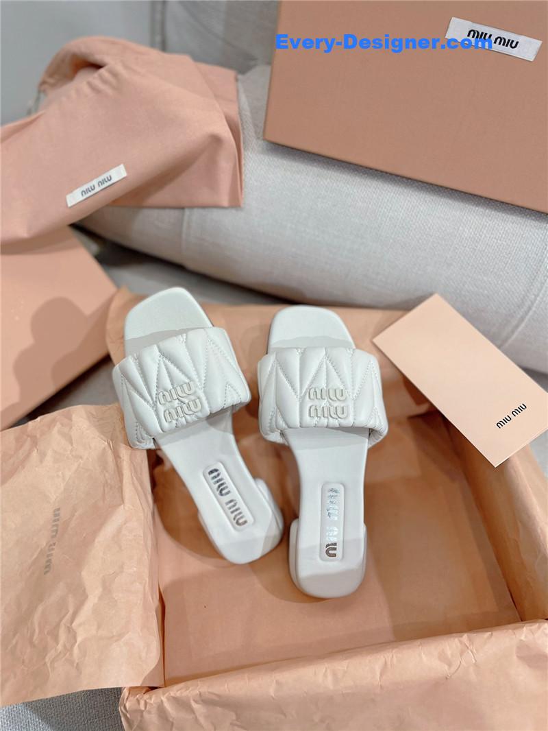miumiu slipper sandals in crinkled nappa