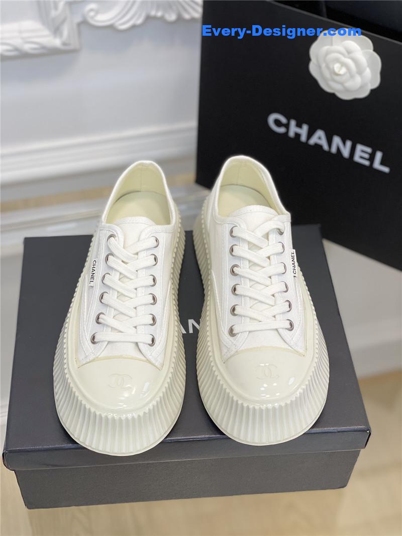 Ch**el platform canvas sneakers