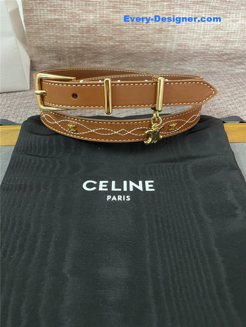 celine embroidered belt in vintage calfskin