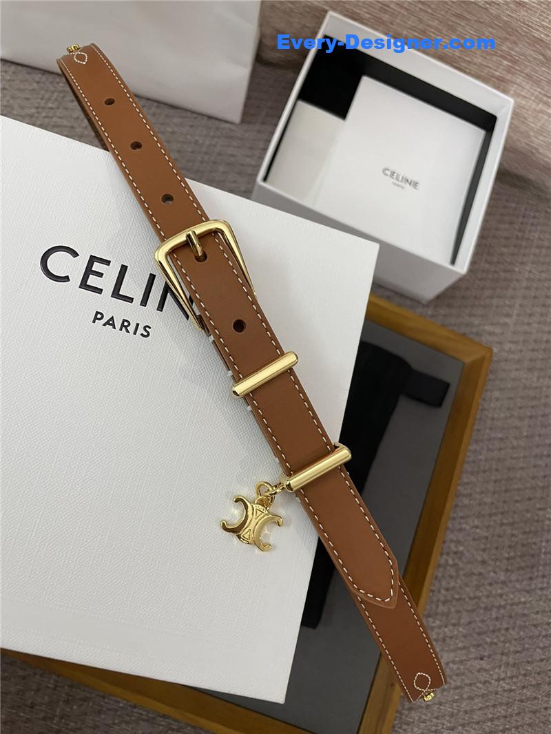 Ce1i*e embroidered belt in vintage calfskin