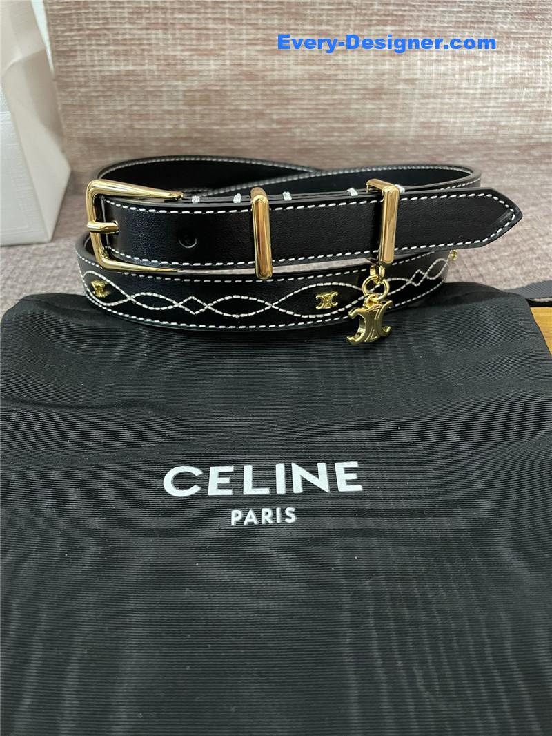 celine embroidered belt in vintage calfskin