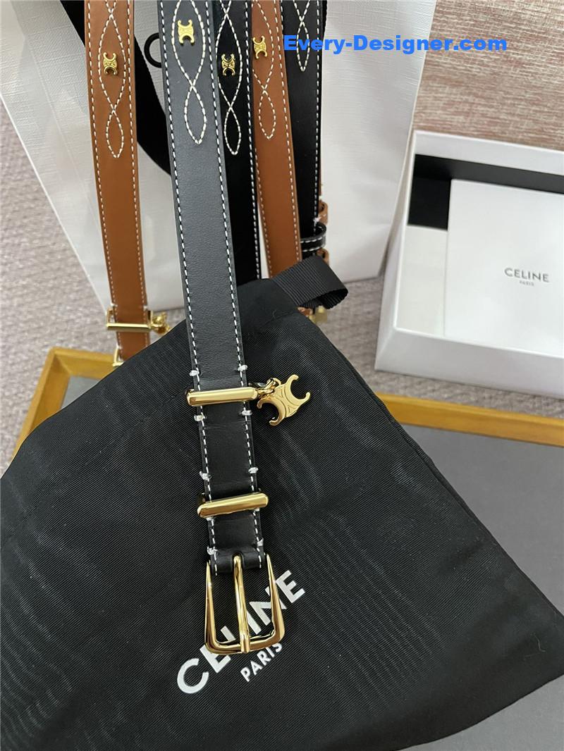 Ce1i*e embroidered belt in vintage calfskin